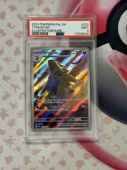 2023 POKEMON PALDEA EVOLVED ILLUSTRATION RARE TYRANITAR 222/193 PSA 9 MINT - Image 3