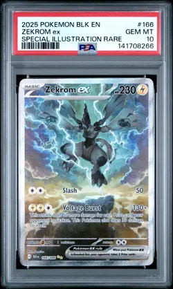 Zekrom Ex #166 2025 Pokemon Black Bolt Special Illustration Rare PSA 10 250001 - Image 1