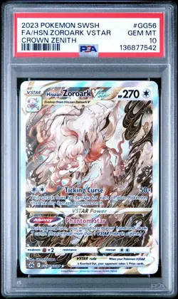 Pokemon TCG Hisuian Zoroark Vstar GG56/GG70 Crown Zenith Galarian Gallery PSA 10 - Image 1