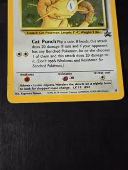 Pokemon TCG Meowth 10/53 Wotc GB Stamped Promo Holo with Swirl MP/HP - Image 3