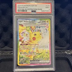 Pokemon TCG 2024 Pikachu ex 238/191 Sv08: Surging Sparks Holo PSA 9 - Image 1