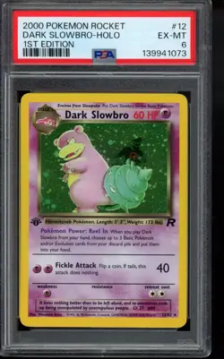 2000 Dark Slowbro 12/82 Team Rocket Holo 1st Edition Base Set PSA 6 Pokemon - Image 1