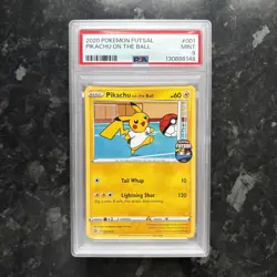 Pokemon TCG Pikachu on the Ball (Pokemon Futsal 2020) 001/005 PSA 9 MINT - Image 1