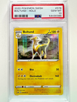 Pokemon - 2020 Sword & Shield Base Set Boltund - Holo #076 - PSA 10 - GEM MINT - Image 1