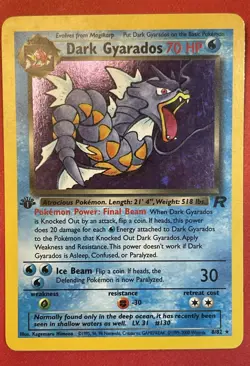 Pokemon TCG Dark Gyarados 8/82 Team Rocket 1st Edition Holo Rare LP+ - Image 1