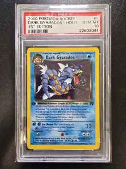 PSA 10 1st Edition Dark Gyarados Holo 8/82 - 2000 Team Rocket Rare Pokemon - Image 1
