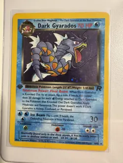 2000 Pokemon Team Rocket 1st Edition #8/82 Dark Gyarados Holo Rare MP/HP - Image 1