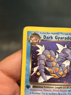 Pokemon TCG Dark Gyarados 8/82 1st Edition Holo Team Rocket Rare-DMG(WaterU) - Image 2
