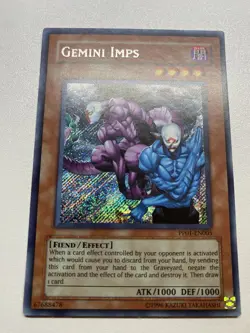 Yu-Gi-Oh! Gemini Imps Secret Rare Unlimited PP01-EN005 MP - Image 1
