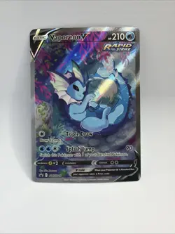 Pokemon TCG English Card Sword & Shield Promo Vaporeon V SWSH181 Full Art Holo - Image 1