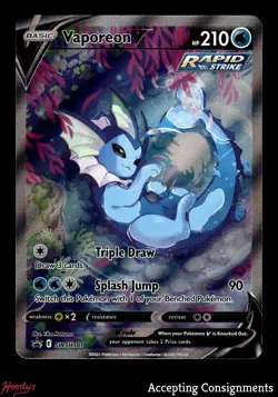 2021 Pokemon Sword and Shield Black Star Promos #SWSH181 Vaporeon V FULL ART - Image 1
