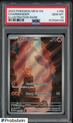 2023 Pokemon MEW EN Illustration Rare #168 Charmander PSA 10 GEM MINT - Image 1