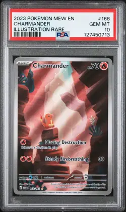 2023 Pokemon Mew En Charmander Illustration Rare #168 PSA 10 Gem Mint - Image 1