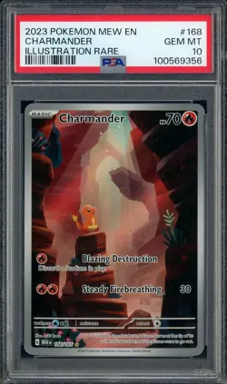 2023 Pokemon Mew EN Illustration Rare #168 Charmander PSA 10 GEM MINT - Image 1