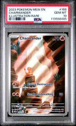 2023 POKEMON MEW EN-151 - CHARMANDER ILLUSTRATION RARE - #168 - PSA 10 GEM MINT - Image 1
