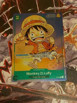 Monkey D. Luffy P-037 One Piece Promo Card TCG 1st Anniversary Stamped Foil NM - Image 1