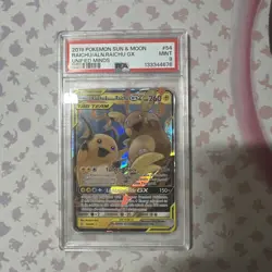 PSA 9 Raichu & Alolan Raichu GX 54/236 Sm-Unified Minds Holo - Image 1