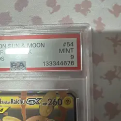PSA 9 Raichu & Alolan Raichu GX 54/236 Sm-Unified Minds Holo - Image 3