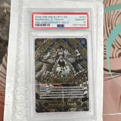 Namco One Piece Legacy of the Master Marshall.D.Teach OP09-093 Gold Foil PSA 10 - Image 1