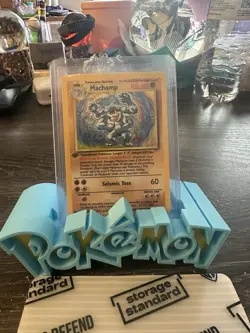 Pokemon TCG Machamp Holo Rare Card Base Set 8/102, PSA NM 7, 1st Edition - Image 1