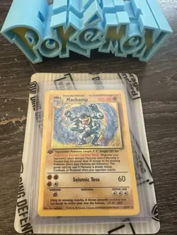 Pokemon TCG Machamp Holo Rare Card Base Set 8/102, PSA NM 7, 1st Edition - Image 5