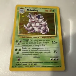 Pokemon TCG Nidoking Base Set Holo Unlimited Rare Card 11/102 Shadowless - Image 1