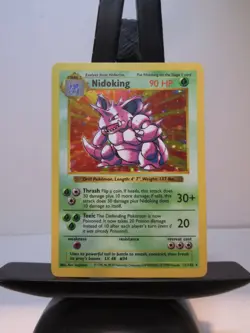 Pokemon TCG Nidoking Base Set Holo Unlimited Rare Card 11/102 Shadowless - Image 1