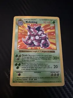 Pokemon Nidoking TCG Base Set Holo Shadowless Rare Card 11/102 - Image 1
