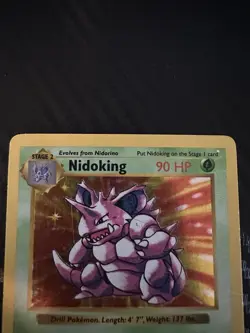 Pokemon Nidoking TCG Base Set Holo Shadowless Rare Card 11/102 - Image 3
