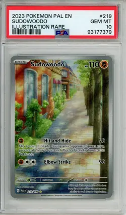 2023 POKEMON PAL EN-PALDEA EVOLVED ILLUSTRATION RARE #219 SUDOWOODO PSA 10 - Image 1