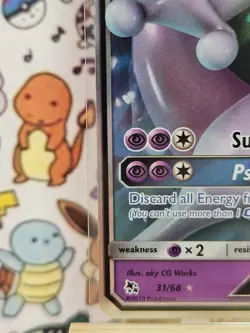 Pokemon Mewtwo GX TCG Holo Card 31/68 Symbol Battle Academy Stamped - Image 2