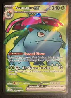 Pokemon TCG Venusaur EX Scarlet & Violet Holo Ultra Rare Card 182/165 NM - Image 1