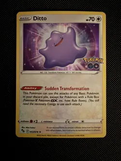 Ditto 053/078 2022 Pokemon GO Pokemon Card TCG Nintendo Holo Rare - Nm - Image 1