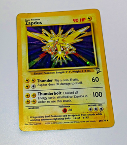 Zapdos Pokemon Card Holo WOTC 20/130 Base Set 2 Rare Vintage 2000 Original - Image 1