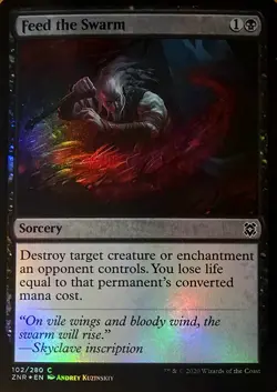 X 1 Feed the Swarm FOIL NM-M Zendikar Rising 102 MTG Magic The Gathering - Image 1