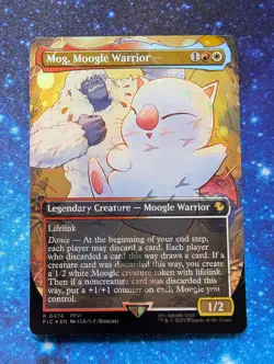 Mog, Moogle Warrior #0476 (Borderless) Chocobo Track Foil MTG Rare FIC NM - Image 1