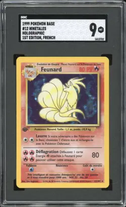 1999 Pokemon FRENCH 1st Edition Base Set Feunard-Ninetales Holo 12/102 SGC 9 - Image 1