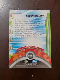 MP! Pokemon Topps Series 2 Heroes & Villains TV Animation HV6 #25 PIKACHU - Image 2