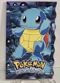 1999 Pokemon Topps Squirtle The First Movie 7 of 12 Die-Cut Embossed Black Label - Image 1