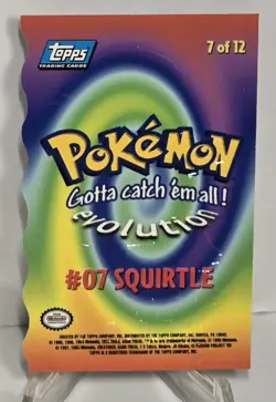 1999 Pokemon Topps Squirtle The First Movie 7 of 12 Die-Cut Embossed Black Label - Image 2