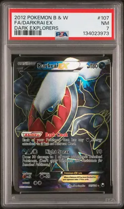 2012 POKEMON B&W DARK EXPLORERS #107 FULL ART/DARKRAI EX PSA 7 - Image 1