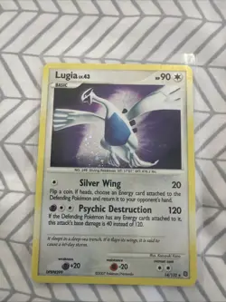 Lugia LV. 43 Pokemon Holo Rare Card 14/132 Secret Wonders Series Holobleed NM 🔥 - Image 1