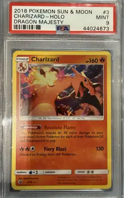 Charizard Holo 3/70 Dragon Majesty 2018 Pokemon PSA 9 Mint - Image 1