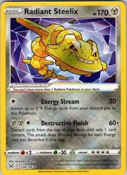 Radiant Steelix 124/196 SWSH11: Lost Origin Pokemon TCG NM - Image 1