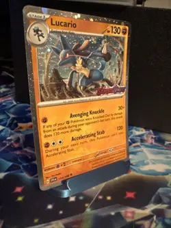 Lucario (Scarlet & Violet Stamp) 114/198 Promo Holo Near Mint NM Pokemon TCG - Image 1
