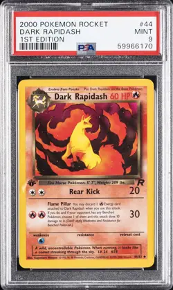 2000 POKEMON ROCKET 1ST ED #44 DARK RAPIDASH PSA 9 - Image 1