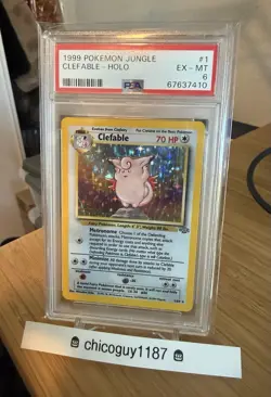 1999 Pokemon Jungle #1 Clefable Holo PSA 6 EX-MT - Image 1