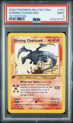 2002 Pokemon Neo Destiny 1st Edition #107 Shining Charizard PSA 9 - Image 1