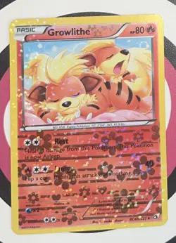 Growlithe RC4/RC25 Reverse Holo Pokemon Card 2013 Legendary Treasures LP/NM - Image 1