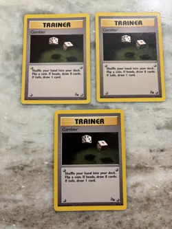 1999 Gambler 60/62 - Fossil - Pokemon TCG - Trainer 3 Card Lot - Image 1